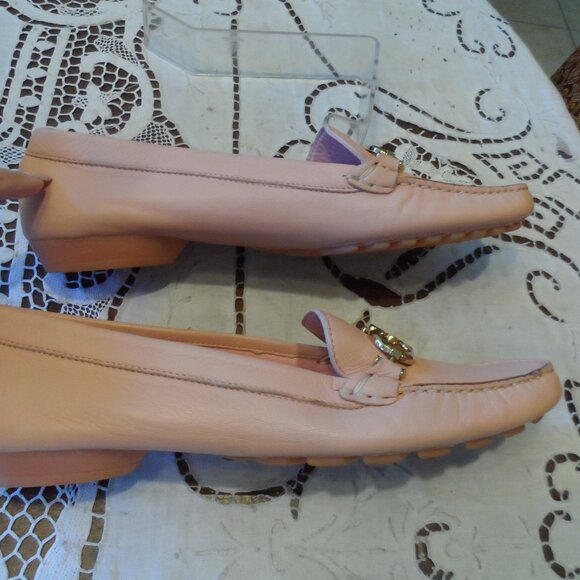 New Salvatore Ferrangamo Pink Calf Leather Gamcini Driver Loafer Size 9AA - Picture 10 of 16